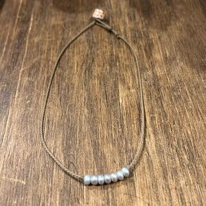Tula Blue bohemian choker/ silver pearl/ 14 inch
